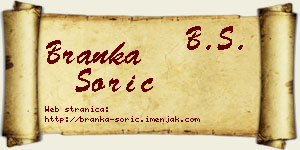 Branka Šorić vizit kartica